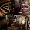 A Collage of Three Photos of the Great Stalacpipe Organ in the Luray Caverns