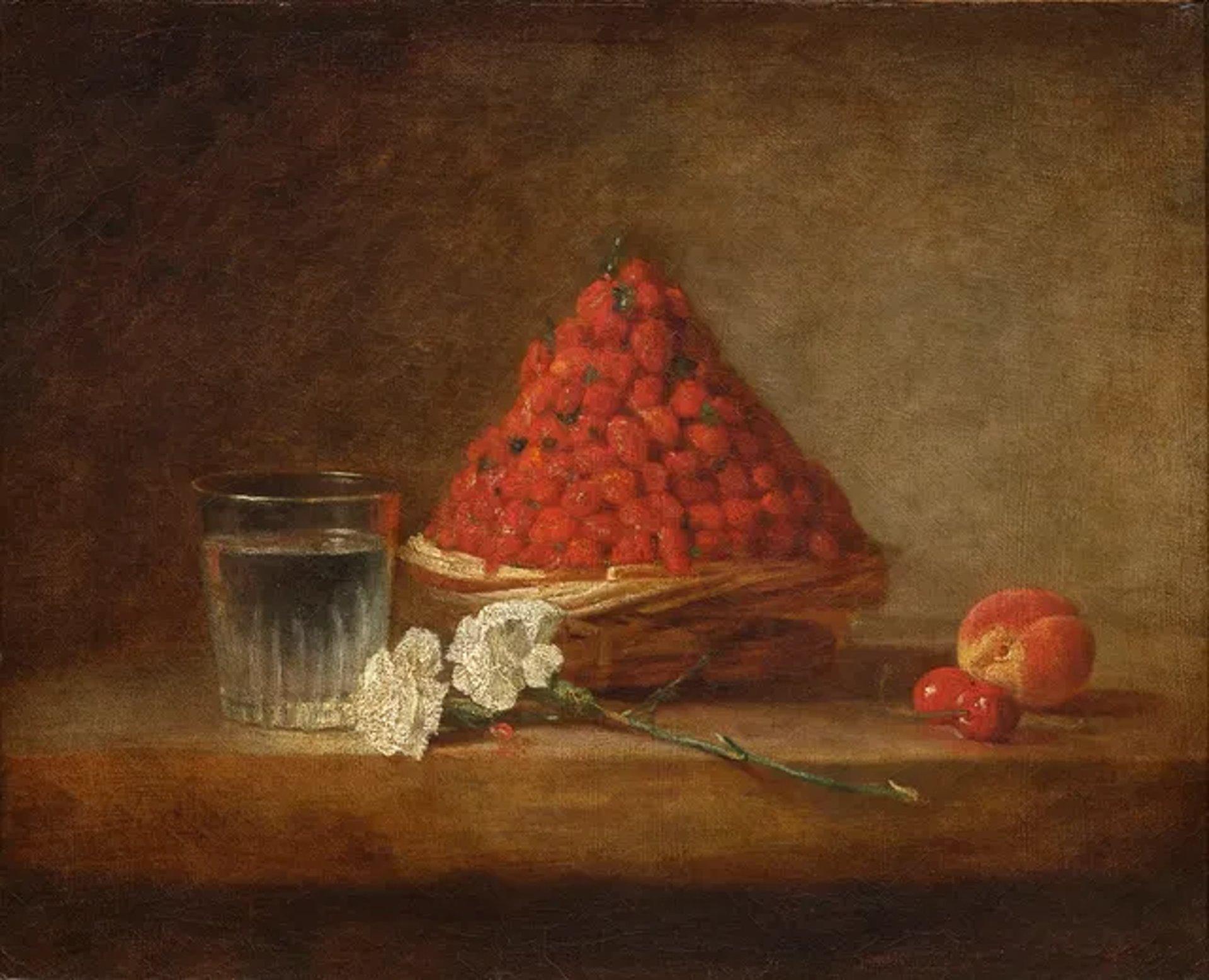 Photograph of painting “The Basket of Wild Strawberries” by artist Jean Siméon Chardin
